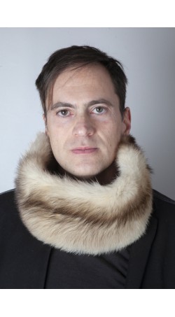 Polecat fitchew fur neck warmer, cream - unisex